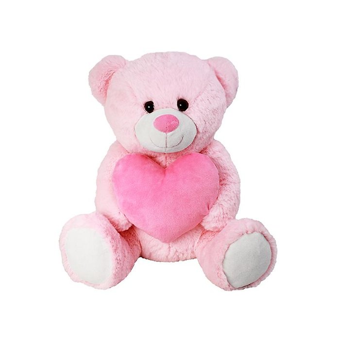 12\" Pink Bear Holding Heart