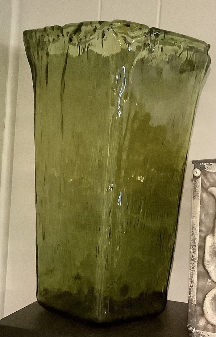 Olive Green Glass Vase