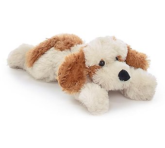 Plush Cream and Light Brown Lying Puppy