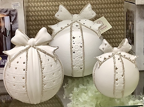 White Porcelain Ornaments with lights