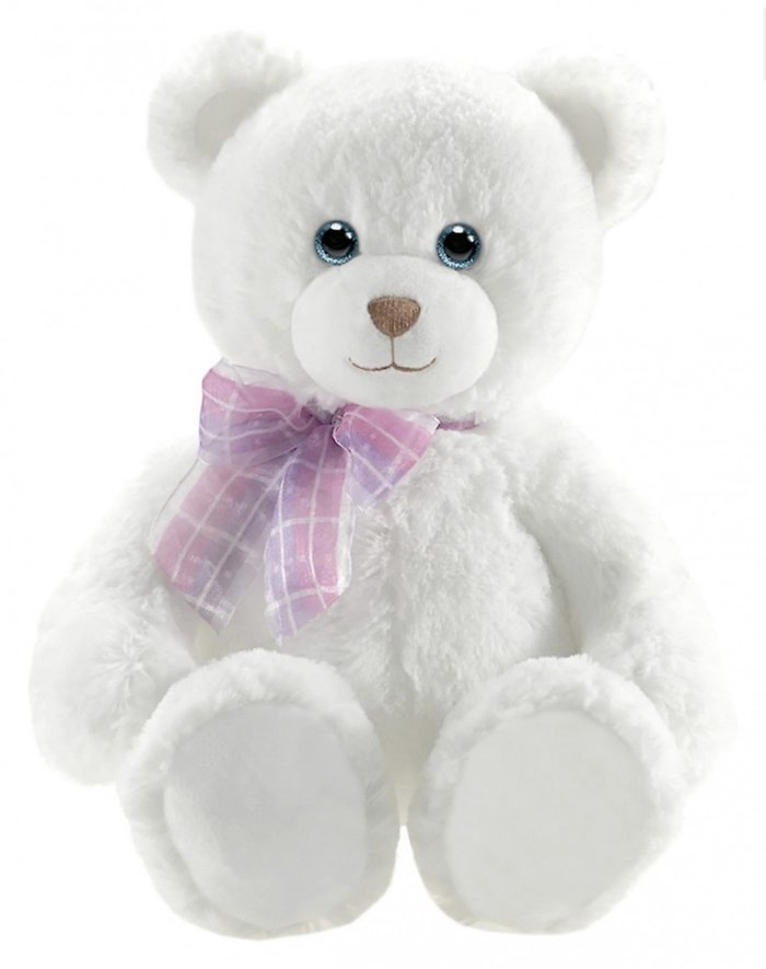 10\" Dena White Plush Teddy Bear