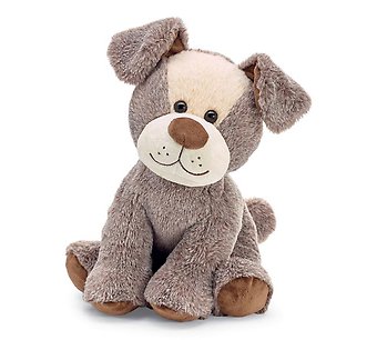 Plush Sitting Brown Puppy