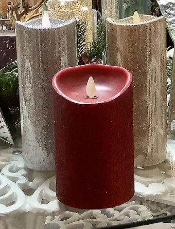 Luxury Lite Glitter LED Wax Pillar Candle