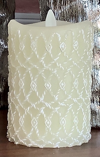 Carved Brushed Wax LED Pillar