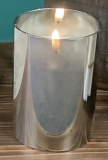 Silver Mirrored LED Flameless Candle
