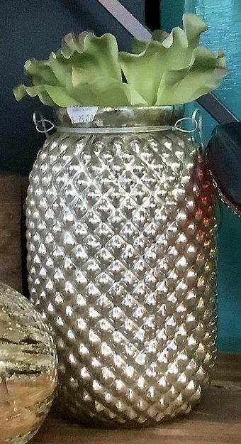 Mercury Silver Decorative Glass Jar