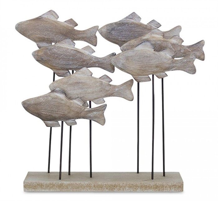 Fish School Wood/Metal Figure
