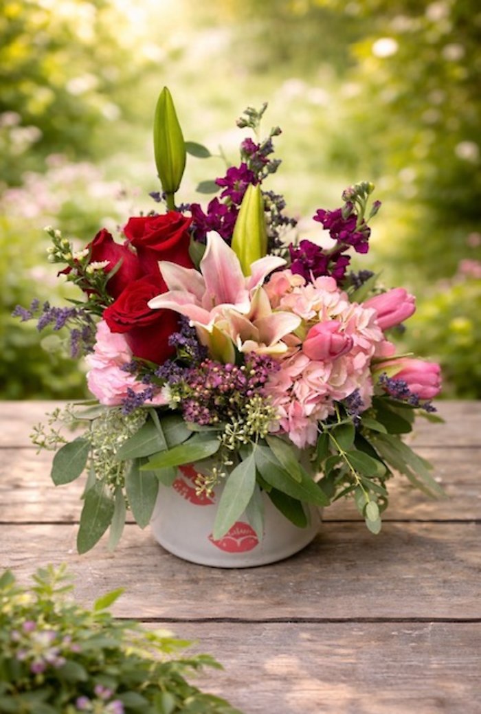 Valentine Mix Arrangement in Lips Container