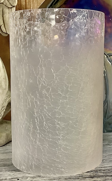 Frosted Cracked Candle Hurricane